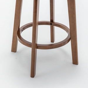 SEYNAR Modern 34.2" Bar Stools Set of 2/4, Solid Wood Barstools with Chenille Cushions & Round Footrest