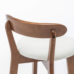 SEYNAR Modern 34.2" Bar Stools Set of 2/4, Solid Wood Barstools with Chenille Cushions & Round Footrest