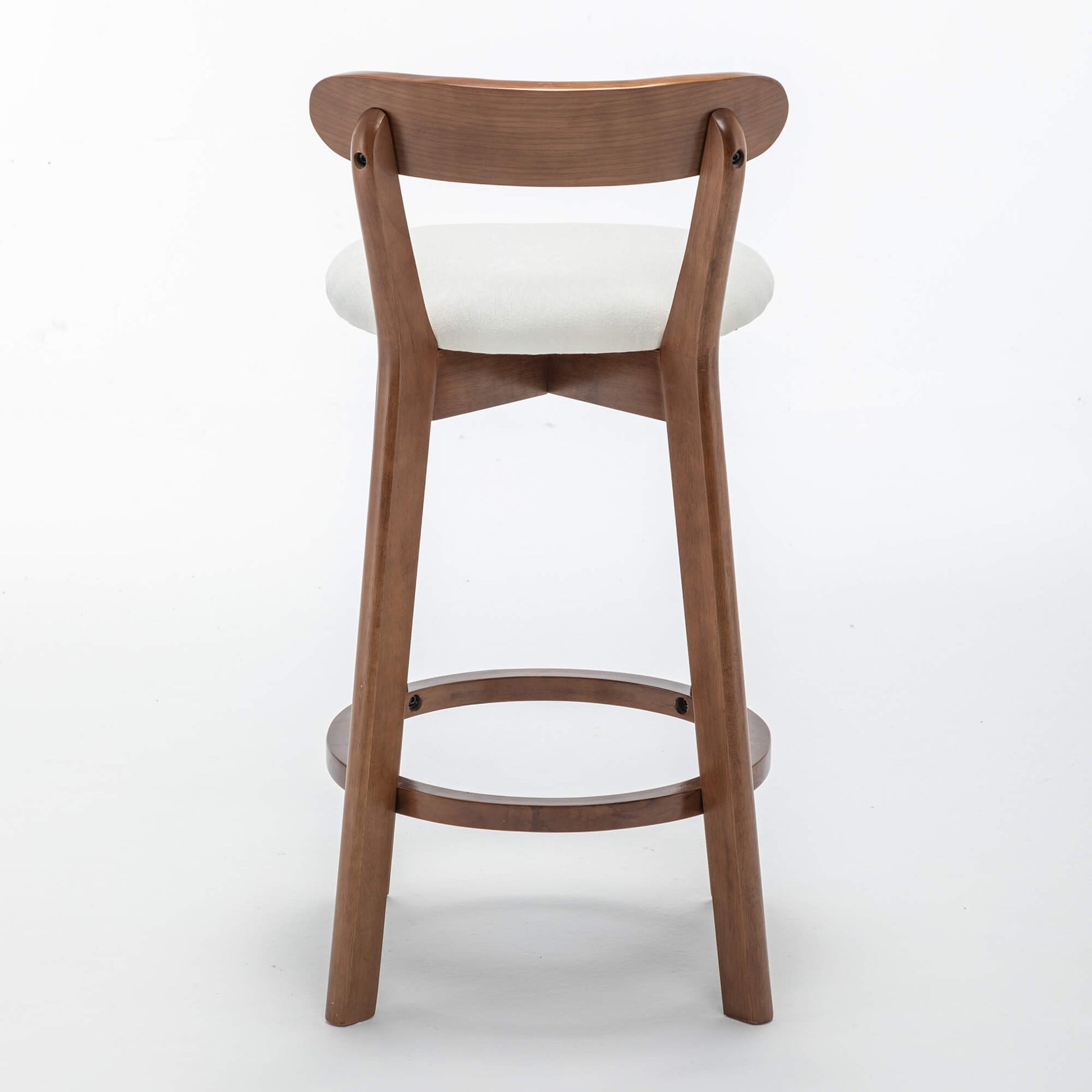 SEYNAR Modern 34.2" Bar Stools Set of 2/4, Solid Wood Barstools with Chenille Cushions & Round Footrest
