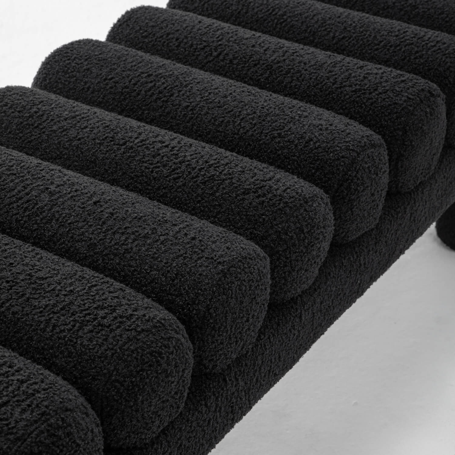 SEYNAR Modern Teddy Velvet Upholstered Rentangle Ottoman