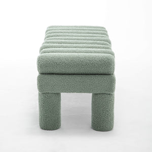 SEYNAR Modern Teddy Velvet Upholstered Rentangle Ottoman