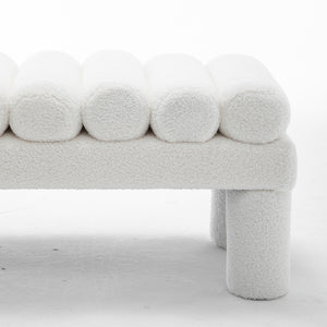 SEYNAR Modern Teddy Velvet Upholstered Rentangle Ottoman