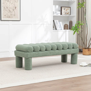 SEYNAR Modern Teddy Velvet Upholstered Rentangle Ottoman