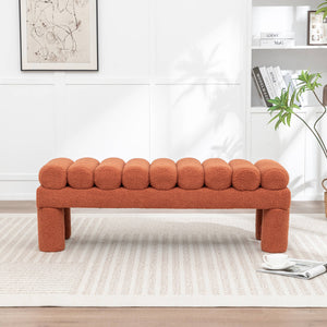 SEYNAR Modern Teddy Velvet Upholstered Rentangle Ottoman