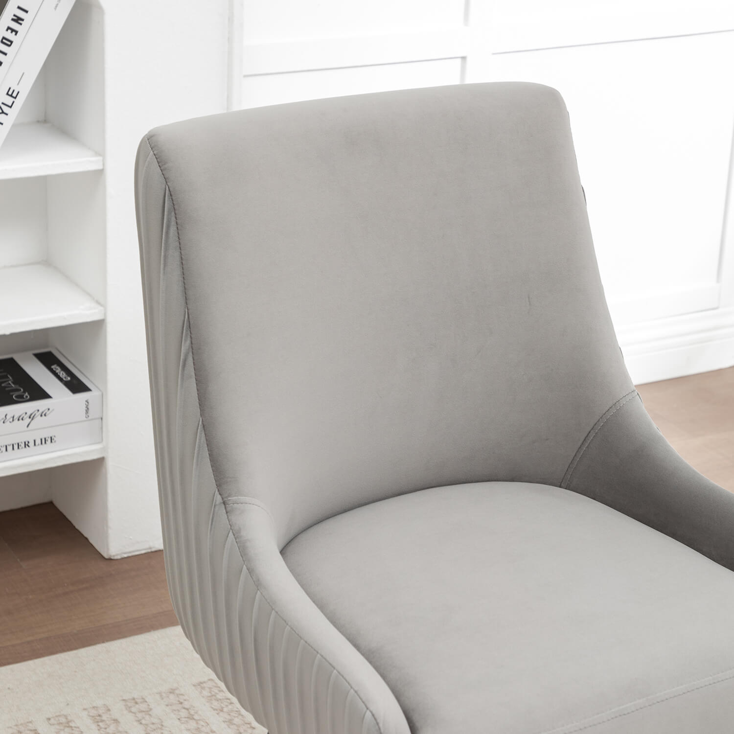 SEYNAR Modern Velvet 360 Degree Swivel Armless Dining chair(Single/Set of 2/4/6)