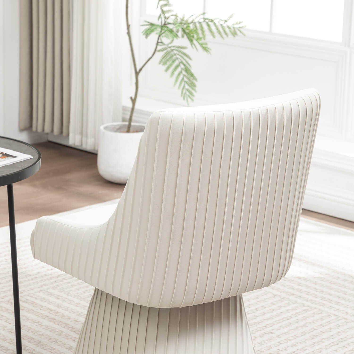 SEYNAR Modern Velvet 360 Degree Swivel Armless Dining chair(Single/Set of 2/4/6)