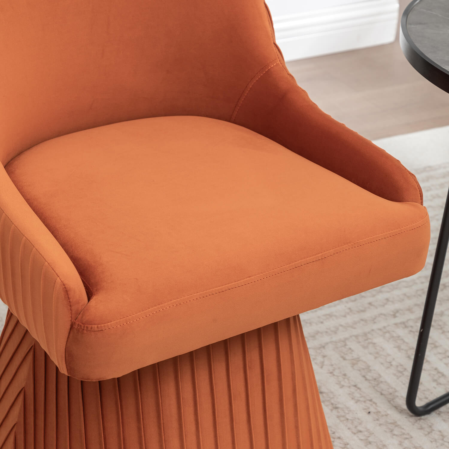 SEYNAR Modern Velvet 360 Degree Swivel Armless Dining chair(Single/Set of 2/4/6)