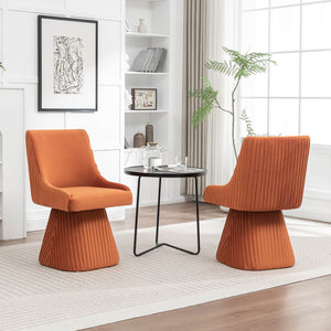SEYNAR Modern Velvet 360 Degree Swivel Armless Dining chair(Single/Set of 2/4/6)