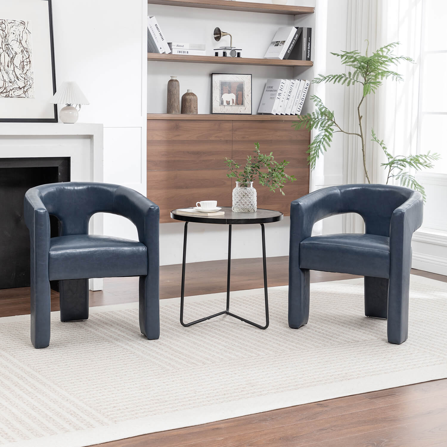 SEYNAR Modern Glam PU Leather Upholstered Dining Chair