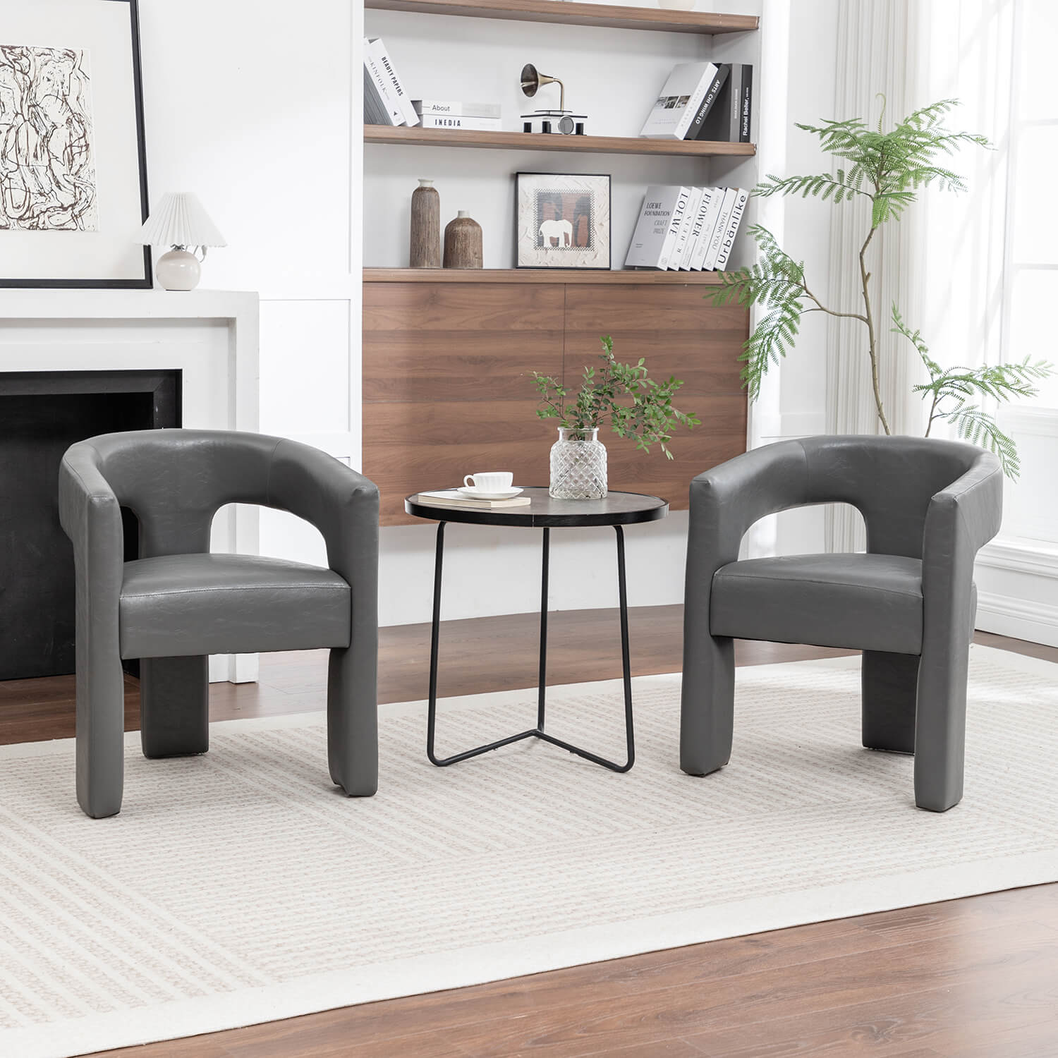 SEYNAR Modern Glam PU Leather Upholstered Dining Chair