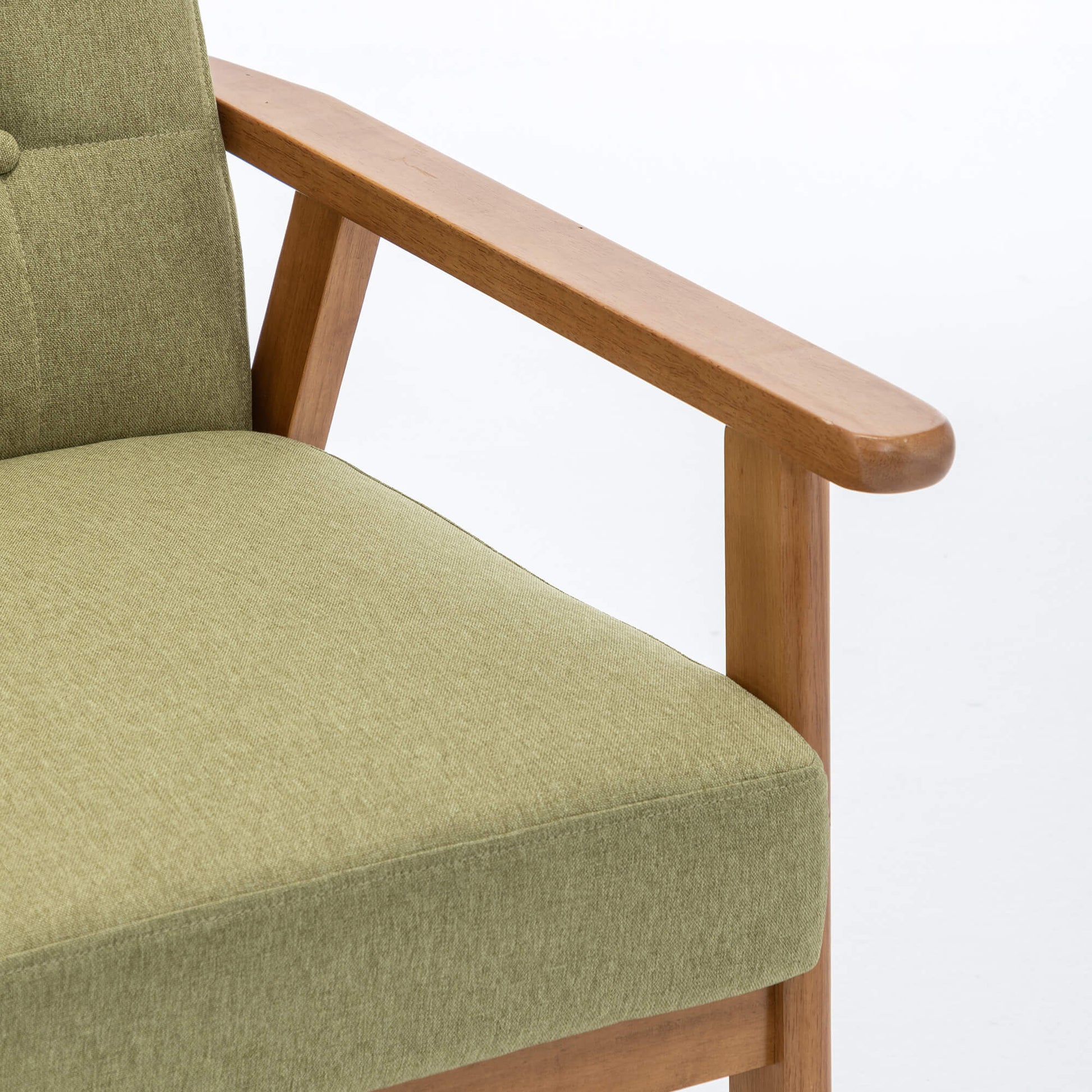 SEYNAR Mid-Century Linen Button-Tufted Accent Chair with Solid Wood Frame(Single/Set of 2)