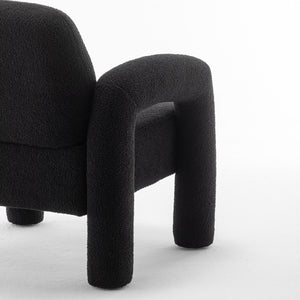 SEYNAR Modern Teddy Fabric Accent Chair with Sleek Legs (Single/Set of 2)