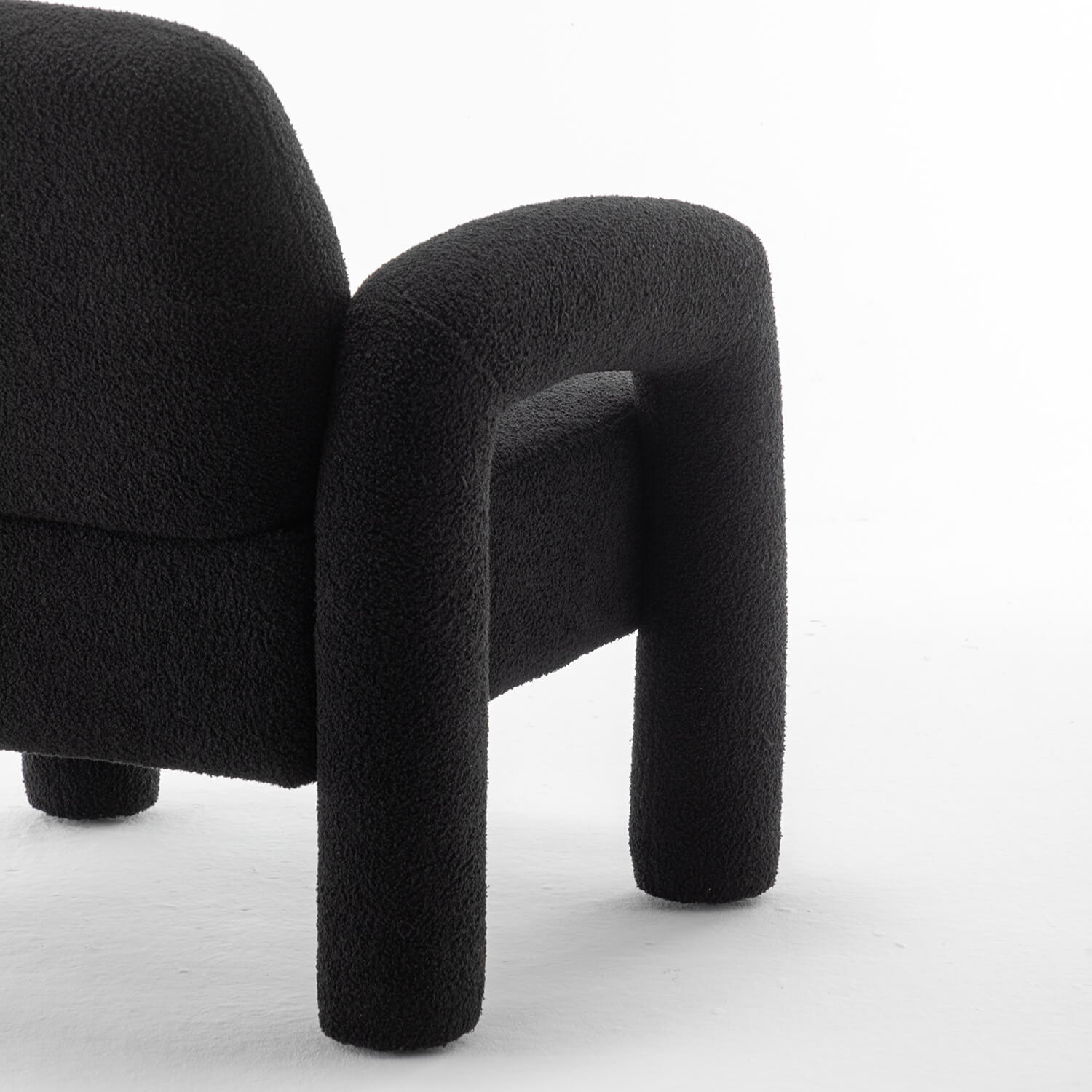 SEYNAR Modern Teddy Fabric Accent Chair with Sleek Legs (Single/Set of 2)