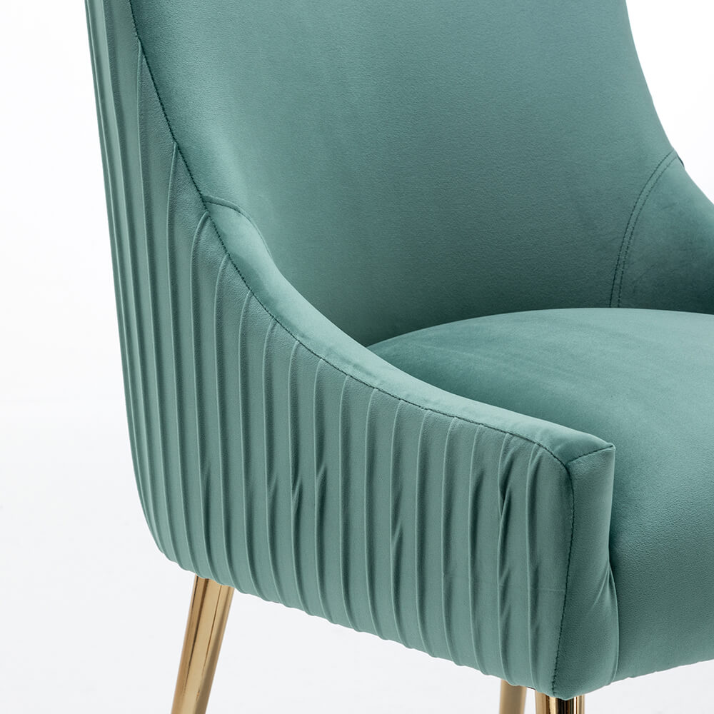 SEYNAR Modern Glam Boucle Pleated Velvet Dining Chair or Vanity Chair Set of 2/4/6