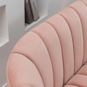 SEYNAR Modern Glam Comfy 50" Metal Legs Curved Sofa 2 Seaters Loveseat with Tufted Back