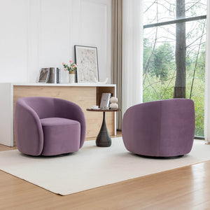 SEYNAR Modern Glam Velvet Upholstered 360 Degree Swivel Accent Armchair(Single/Set of 2)