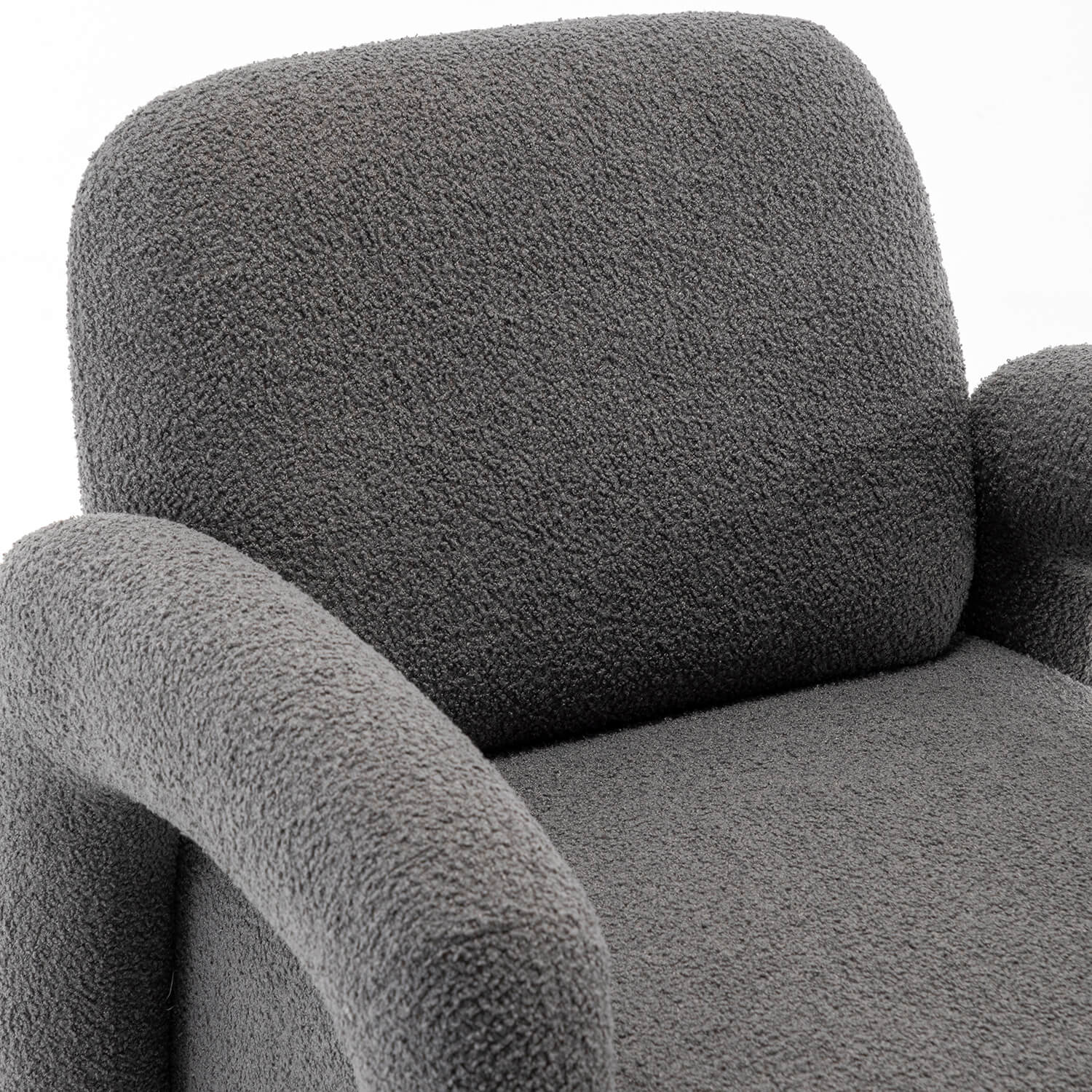 SEYNAR Modern Teddy Fabric Accent Chair with Sleek Legs (Single/Set of 2)
