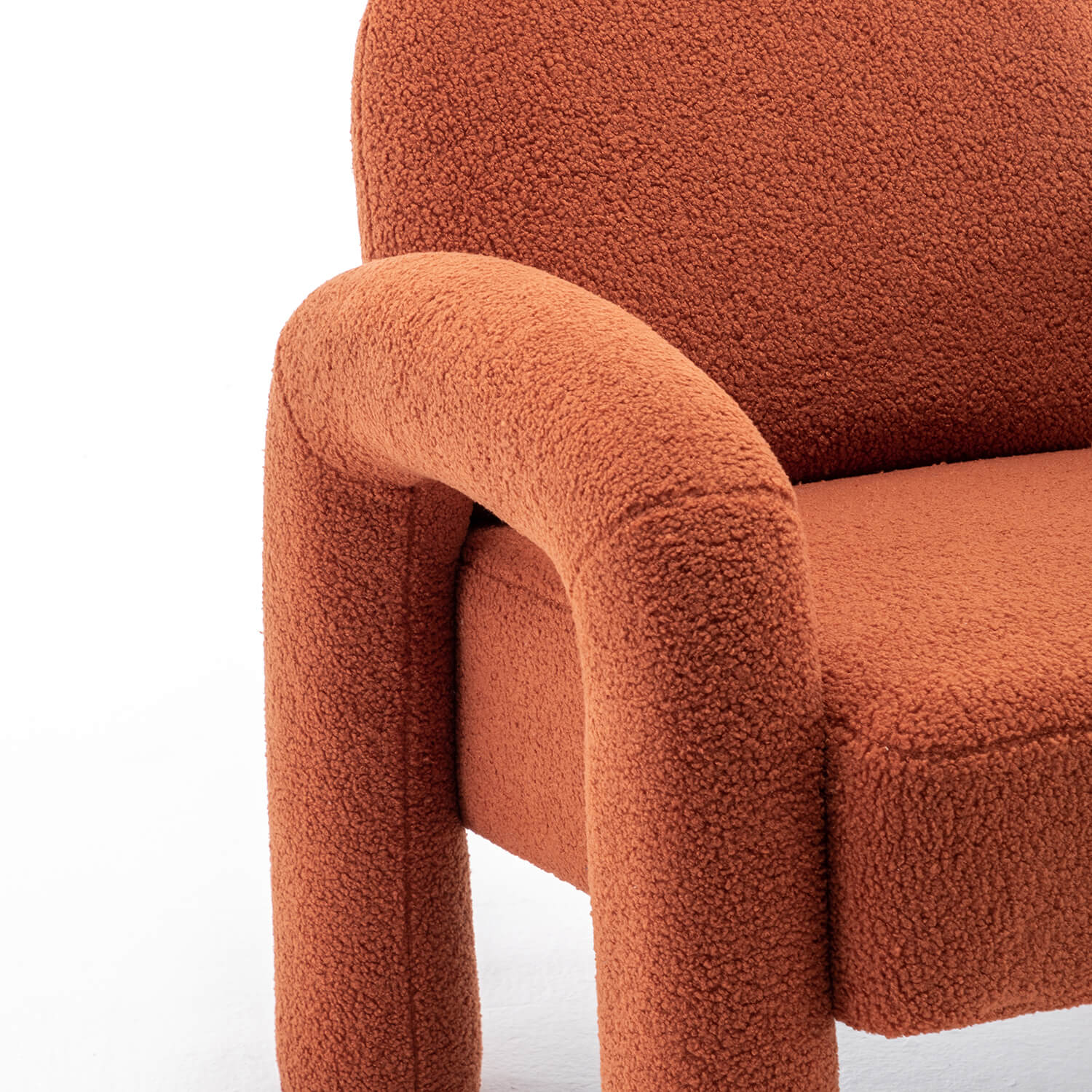 SEYNAR Modern Teddy Fabric Accent Chair with Sleek Legs (Single/Set of 2)