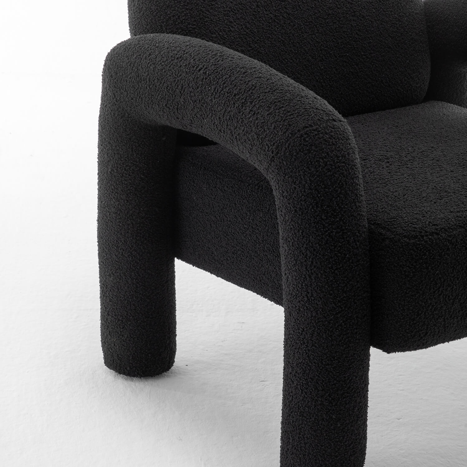 SEYNAR Modern Teddy Fabric Accent Chair with Sleek Legs (Single/Set of 2)