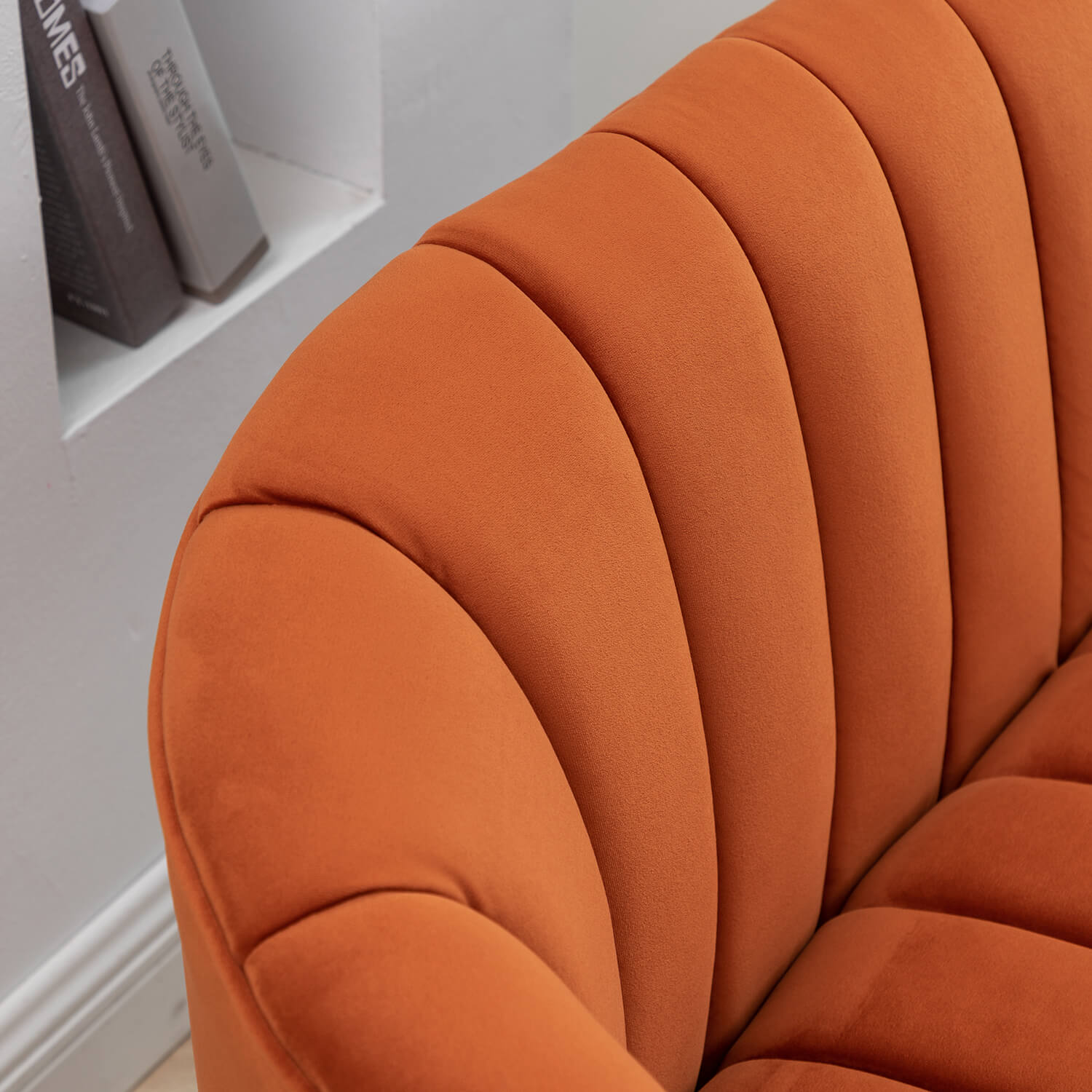 SEYNAR Modern Glam Comfy 50" Metal Legs Curved Sofa 2 Seaters Loveseat with Tufted Back