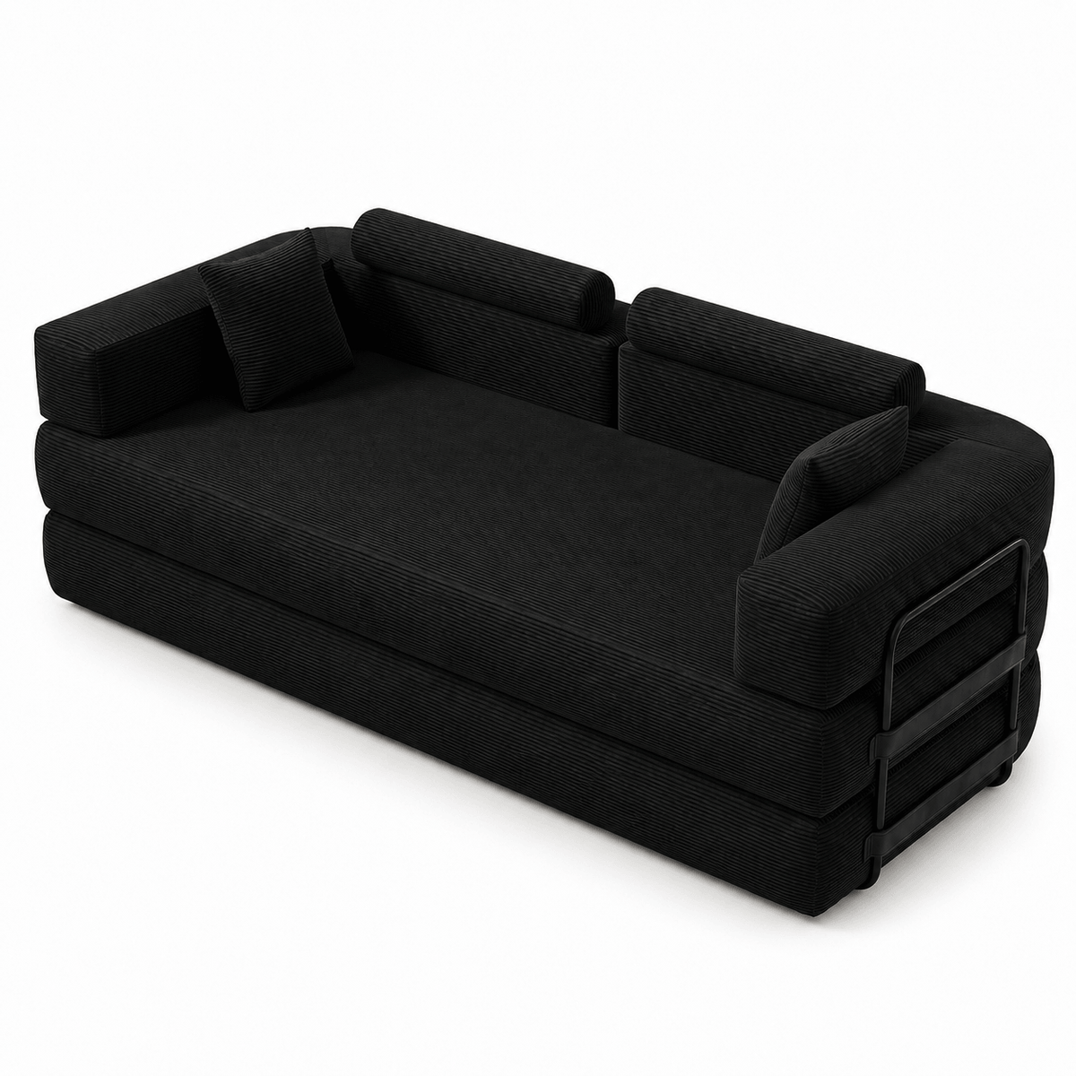 SEYNAR Corduroy Folding Sofa Bed, Memory Foam Compressed Sleeper Couch No Assembly