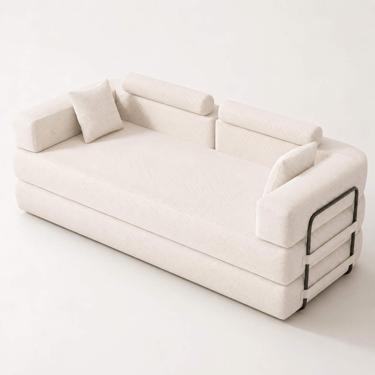 SEYNAR Corduroy Folding Sofa Bed, Memory Foam Compressed Sleeper Couch No Assembly