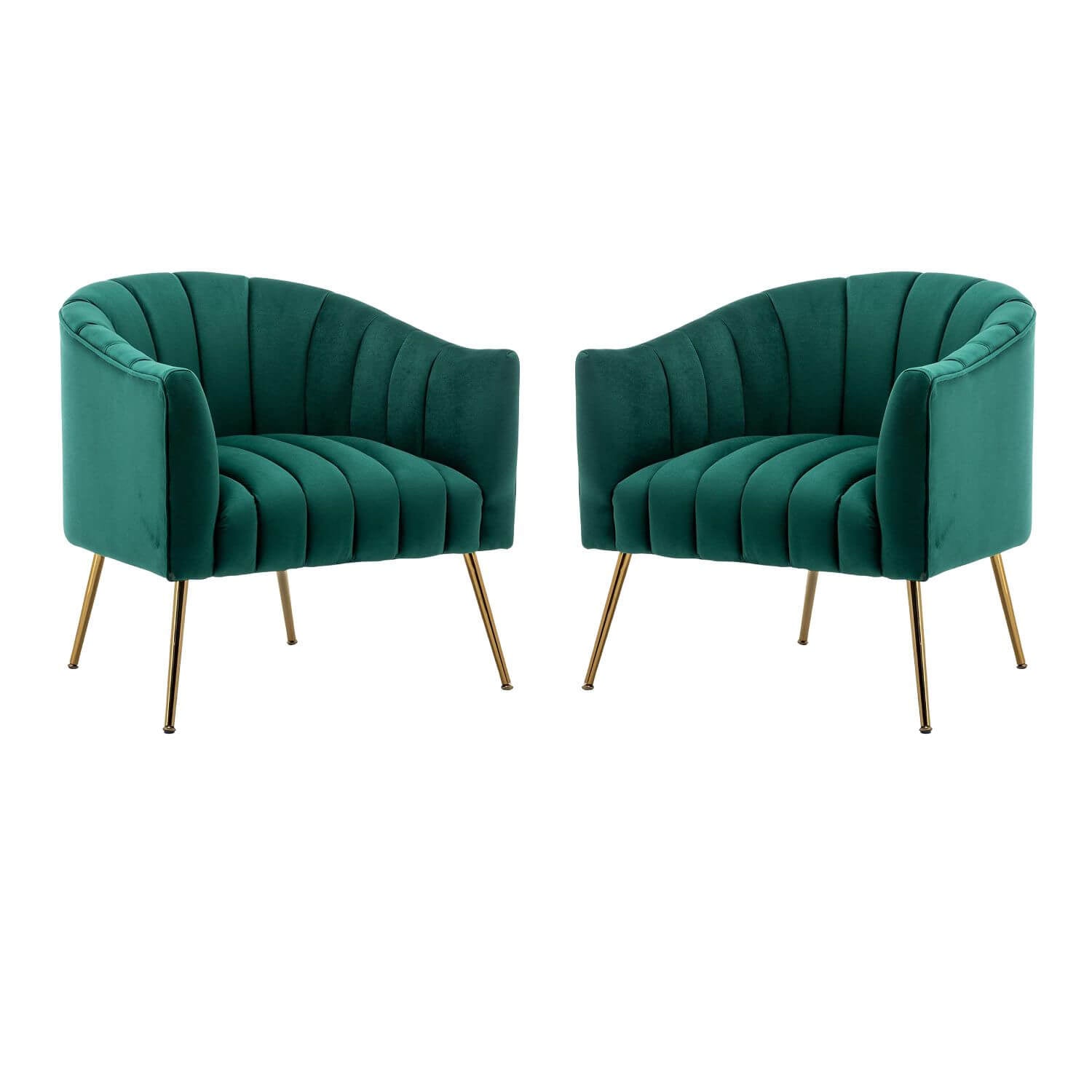 SEYNAR Modern Velvet Accent Chair,Round Upholstered Barrel Chair for Living Room