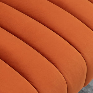 SEYNAR Modern Glam Comfy 50" Metal Legs Curved Sofa 2 Seaters Loveseat with Tufted Back