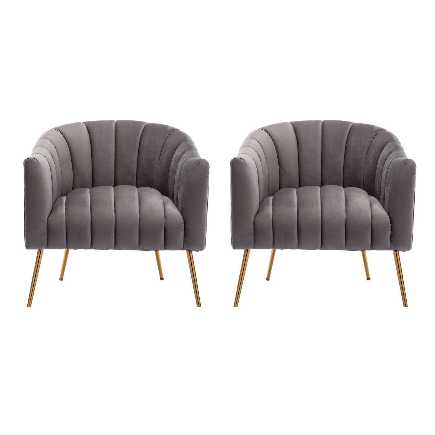 SEYNAR Modern Velvet Accent Chair,Round Upholstered Barrel Chair for Living Room