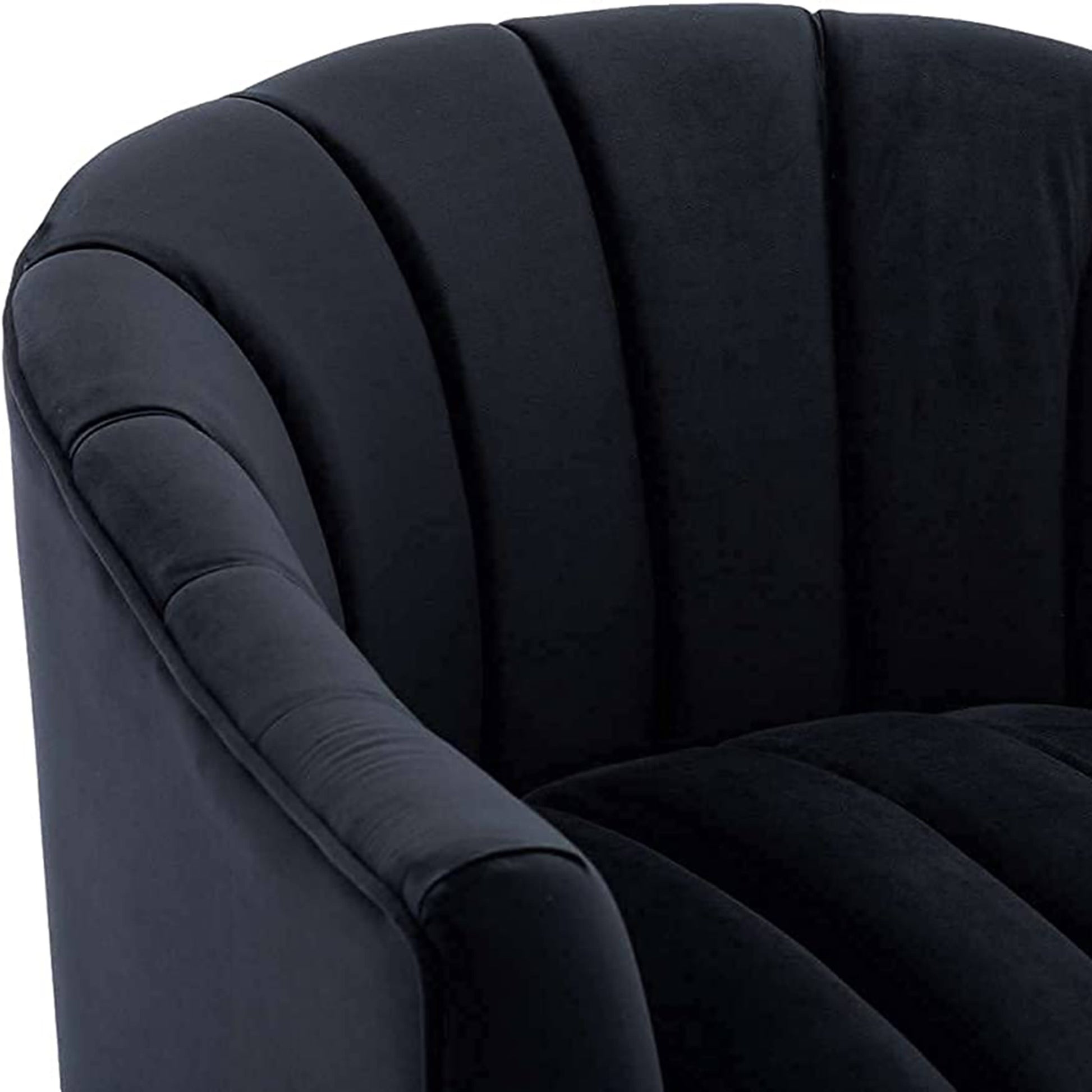 SEYNAR Modern Velvet Accent Chair,Round Upholstered Barrel Chair for Living Room