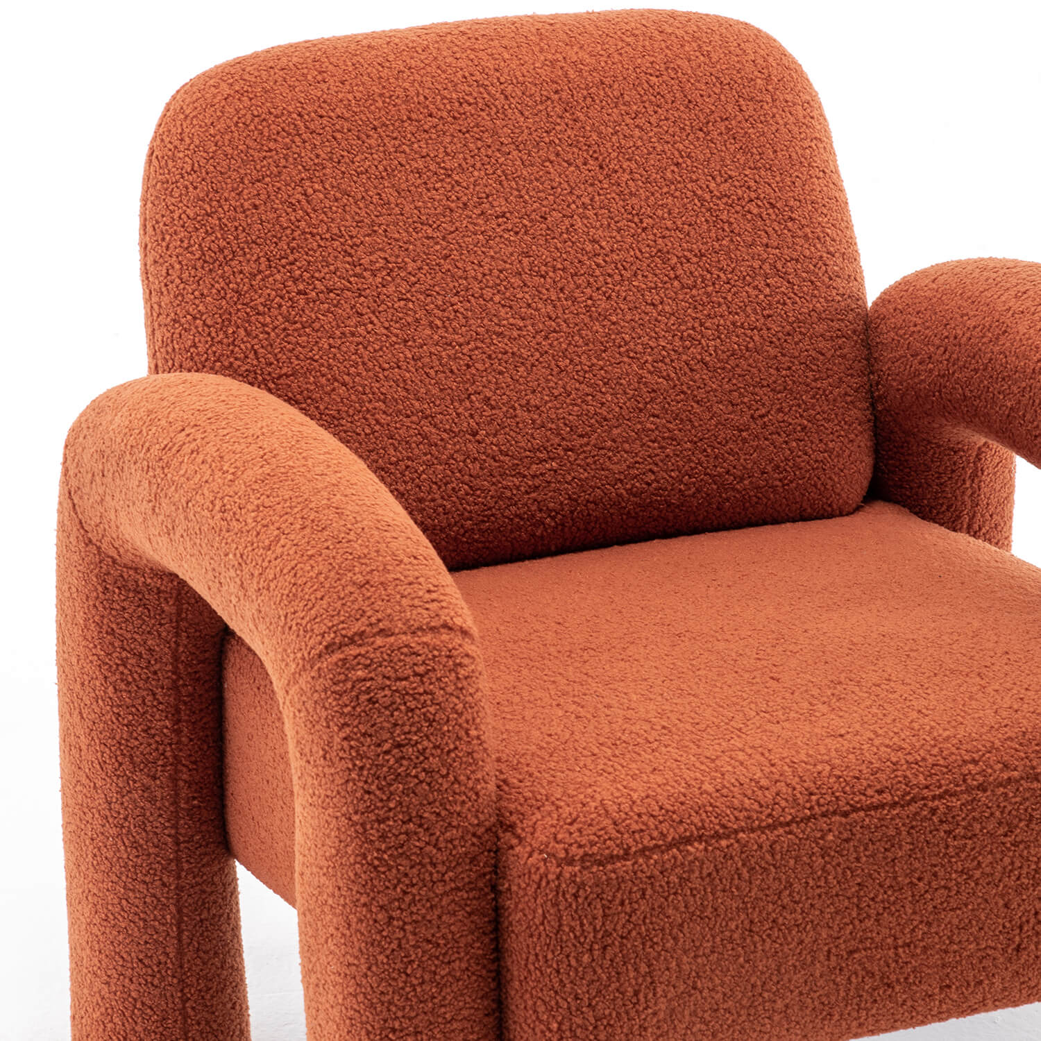 SEYNAR Modern Teddy Fabric Accent Chair with Sleek Legs (Single/Set of 2)