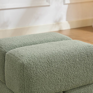 SEYNAR Modern 16.5''Faux Sherpa Square  Cube Otttoman