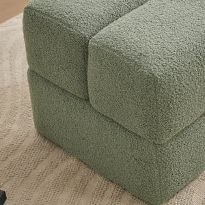 SEYNAR Modern 16.5''Faux Sherpa Square  Cube Otttoman