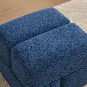 SEYNAR Modern 16.5''Faux Sherpa Square  Cube Otttoman