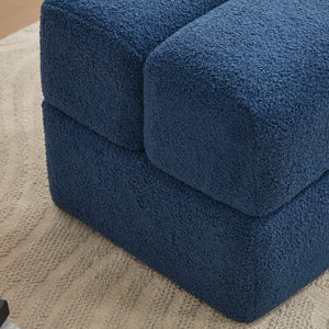 SEYNAR Modern 16.5''Faux Sherpa Square  Cube Otttoman