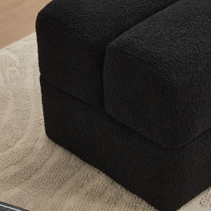 SEYNAR Modern 16.5''Faux Sherpa Square  Cube Otttoman