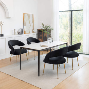 SEYNAR Mid Century Modern Velvet Upolstered Open-Back Dining Chair Set of 2/4/6