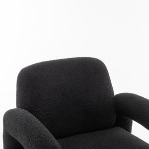SEYNAR Modern Teddy Fabric Accent Chair with Sleek Legs (Single/Set of 2)