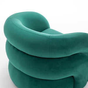 SEYNAR Modern Glam Velvet 360 Degree Swivel Accent Armchair with Tufted Back