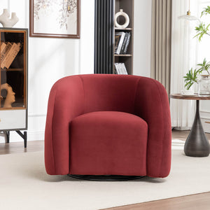 SEYNAR Modern Glam Velvet 360 Degree Swivel Accent Armchair with Tufted Back