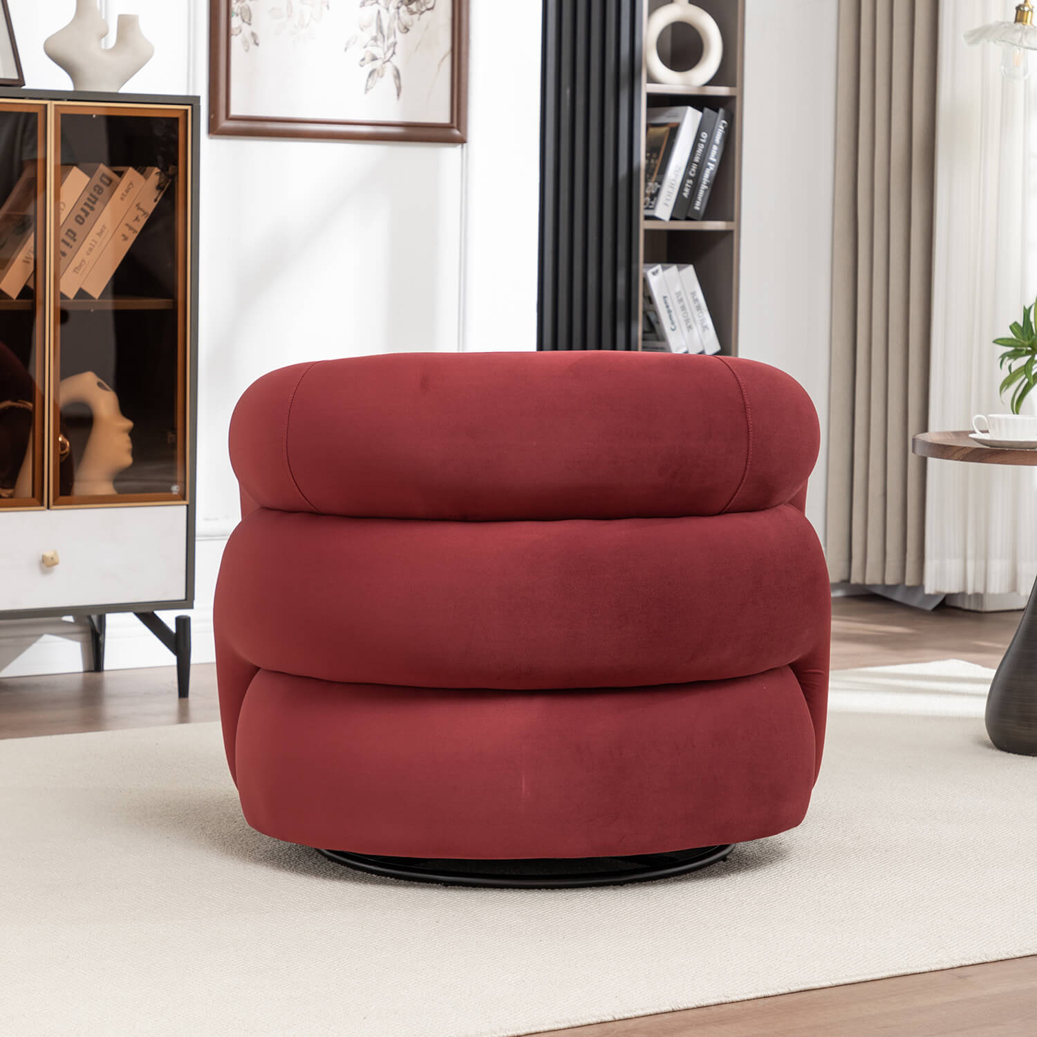 SEYNAR Modern Glam Velvet 360 Degree Swivel Accent Armchair with Tufted Back