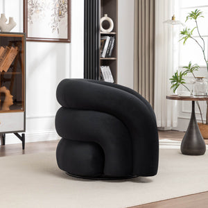 SEYNAR Modern Glam Velvet 360 Degree Swivel Accent Armchair with Tufted Back