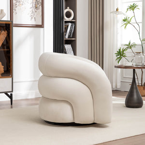 SEYNAR Modern Glam Velvet 360 Degree Swivel Accent Armchair with Tufted Back
