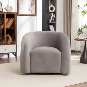 SEYNAR Modern Glam Velvet 360 Degree Swivel Accent Armchair with Tufted Back