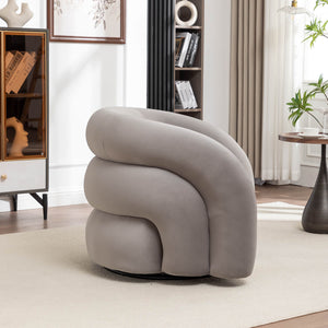 SEYNAR Modern Glam Velvet 360 Degree Swivel Accent Armchair with Tufted Back