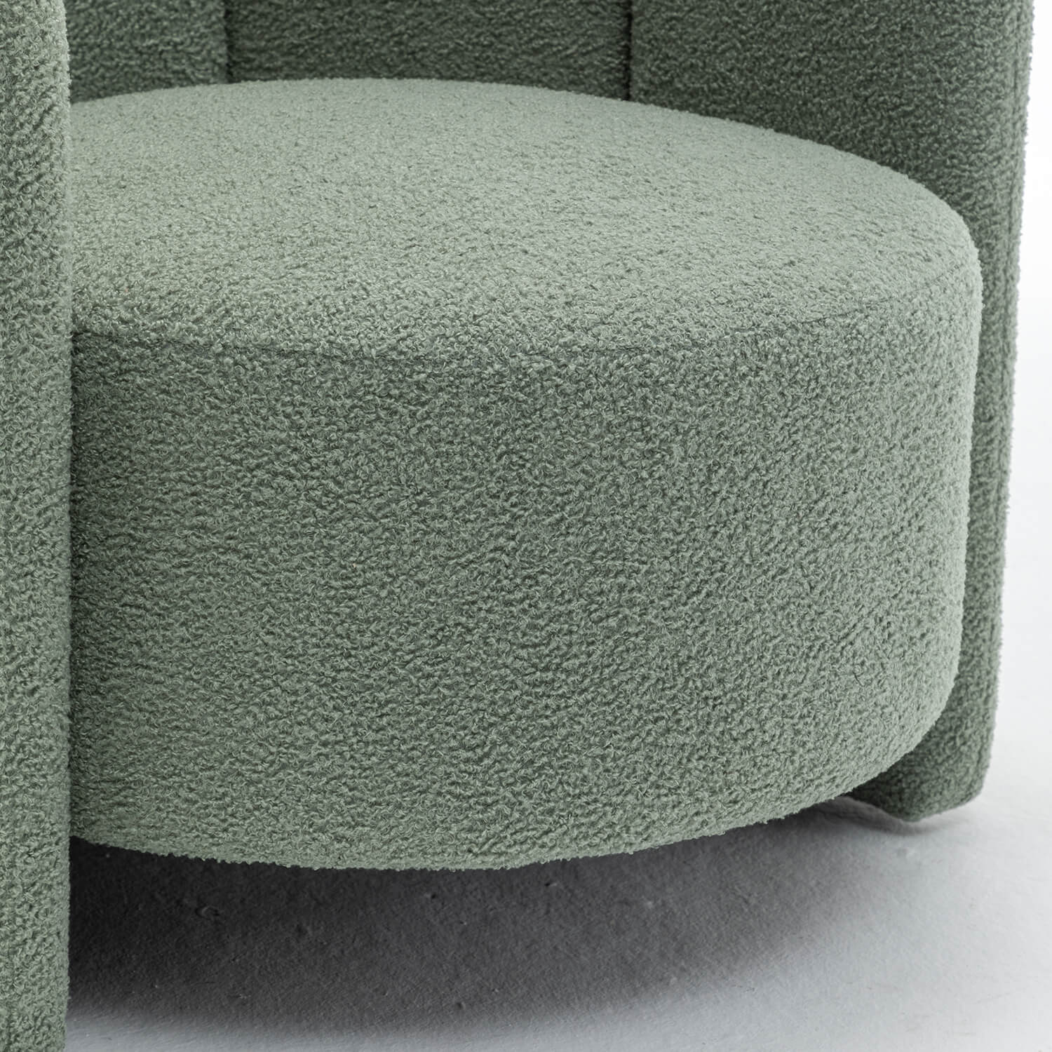SEYNAR Modern Glam Faux Sherpa Upholstered Round Accent Chair with Flower Shaped Back Design(Single/Set of 2)