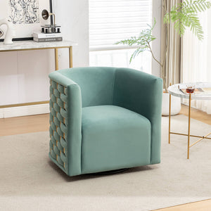 SEYNAR Modern Glam Velvet Upholstered 360 Degree Swivel Barrel Chair
