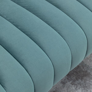 SEYNAR Modern Glam Comfy 50" Metal Legs Curved Sofa 2 Seaters Loveseat with Tufted Back