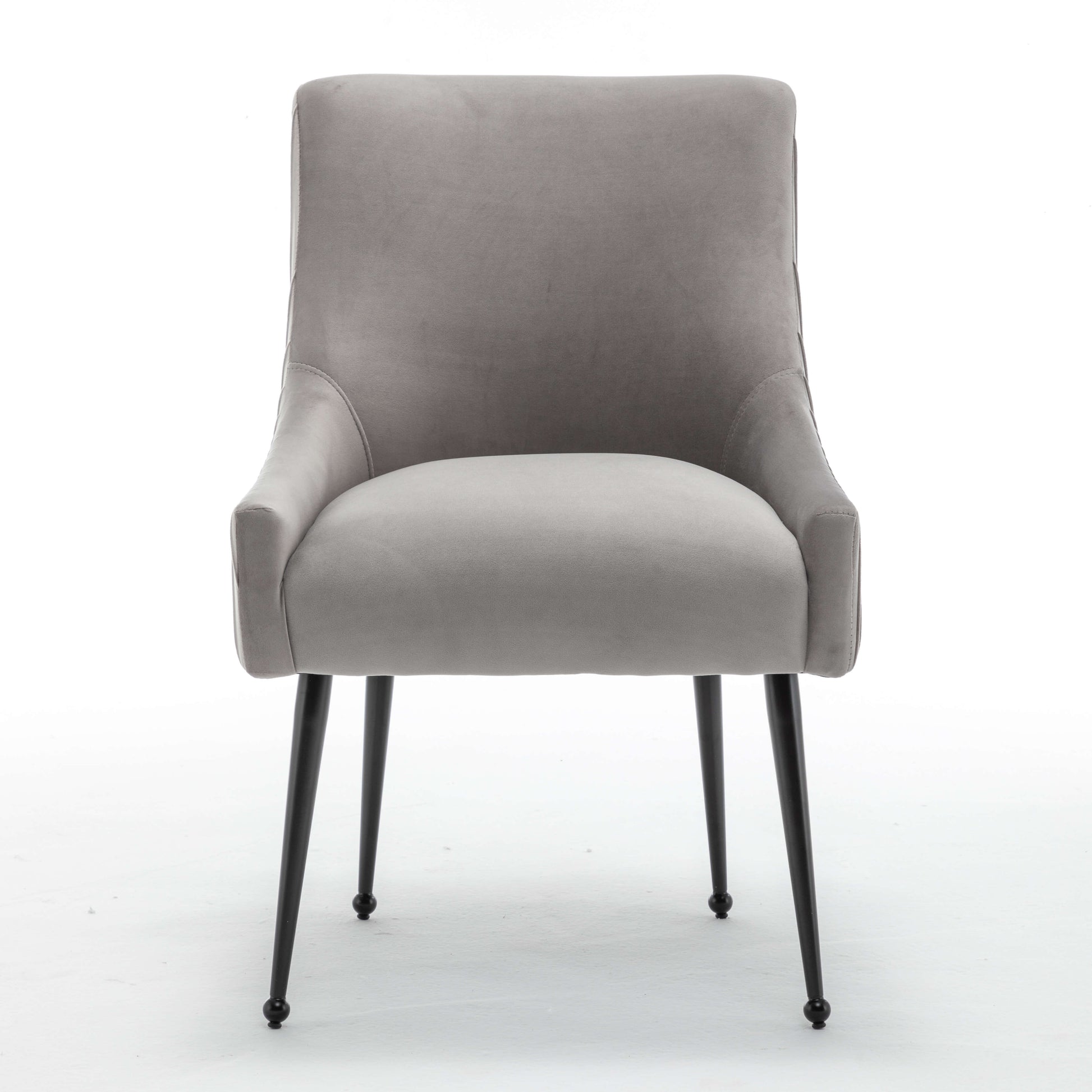 SEYNAR Modern Glam Velvet Black Metal Legs Dining Chair or Vanity Chair Set of 2/4/6 with Rear Handle