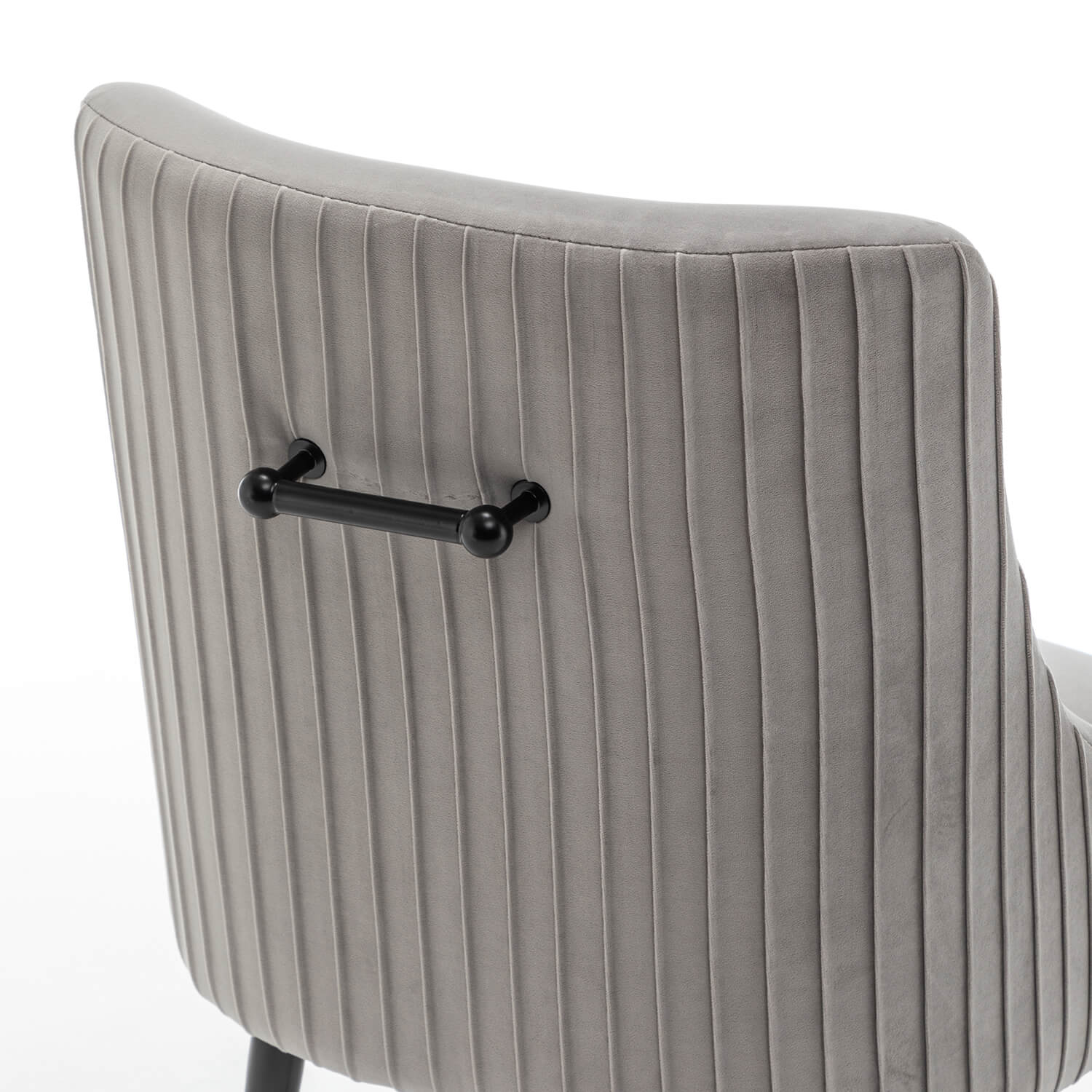 SEYNAR Modern Glam Velvet Black Metal Legs Dining Chair or Vanity Chair Set of 2/4/6 with Rear Handle